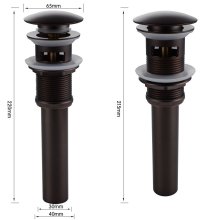 검은색 황동 팝업 세면대 세면대 배수구 마개