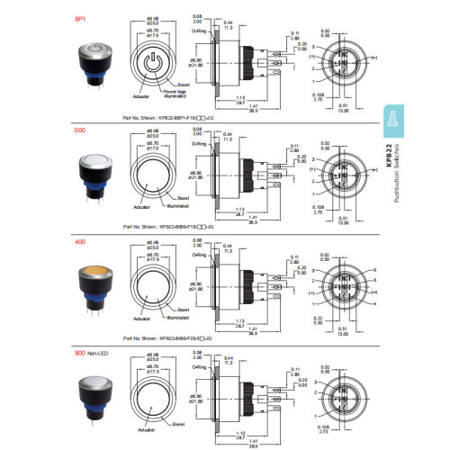 22mm dot-switch Μεγάλο κεφάλι στρογγυλό διακόπτη κουμπιού