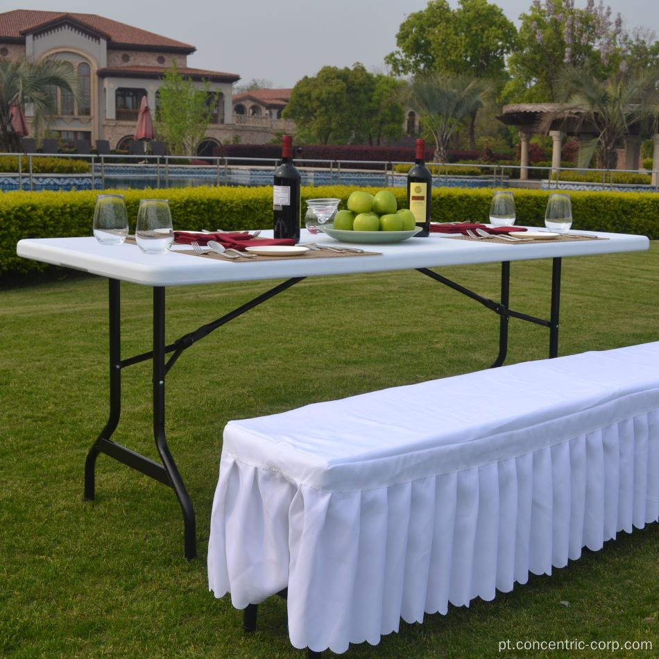 Mesa de dobramento de plástico branco de 6 pés