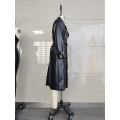 Mesdames 100% PU Smooth Black Trenchproofing Trench Coat