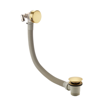 Brushed Brass Bath Waste Mixer Filler and Overflow Combination Bathtub Drain