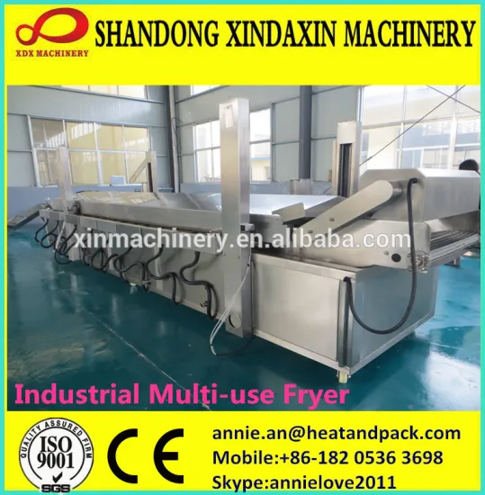 800kg/h industrial peanut continuous belt fryer using gas