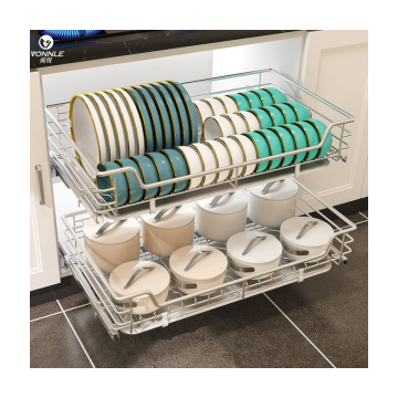 Stainless Steel Kitchen Drawer Basket for Cabinet Pull-Out