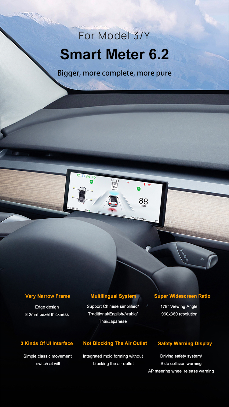 Tesla Speedometer Design Touchtesla Model Y Dashboard Speedometer For Tesla Model 3 Display 2023 ...