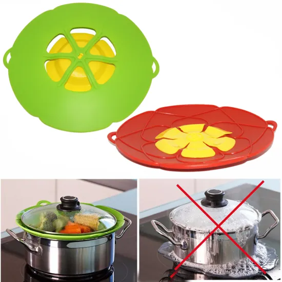 4 colors Silicone lid Spill Stopper Cover For Pot Pan Kitchen Accessories Cooking Tools Flower Cookware