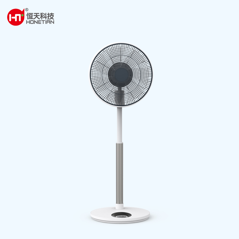 HONETIAN LED display remote control 12 speeds 4 modes 8 timer 7 blades 14 inches DC circulator custom colors plastics stand fan