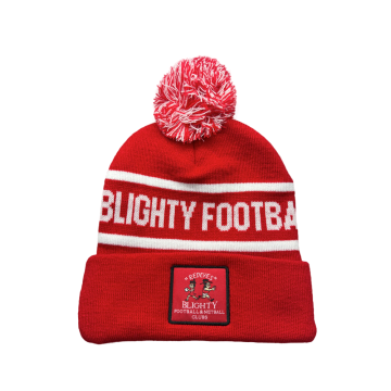 Beanie Hangat Pom Pom Bergaris Retro Bergaris