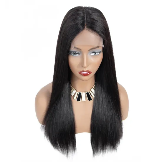 4*4 Lace Closure Remy Human Hair Wigs For Black Women PrePlucked Hairline Glueless Lace Front Wig Brazilian Straight Closure Wig