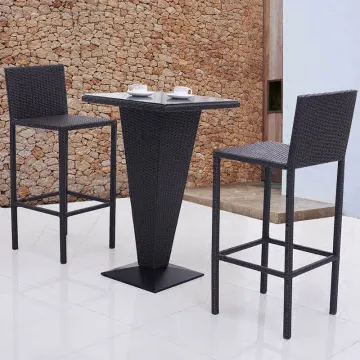 Rattan Patio Bar Set: High Tables and Bar Stools for Outdoor Patio Furniture