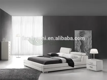 bed,leather bed,bedroom furniture