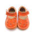 Changeable PU Leather Orange Hollow Squeaky Shoes Sandals