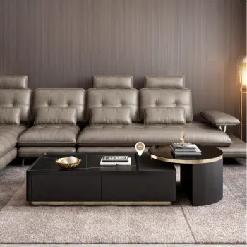 Modern Nesting Stone & Glass Coffee Table Set