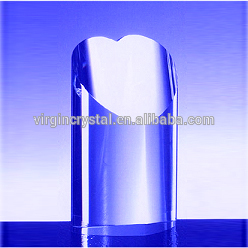 Crystal heart awards trophies with engraved logo as charity awards