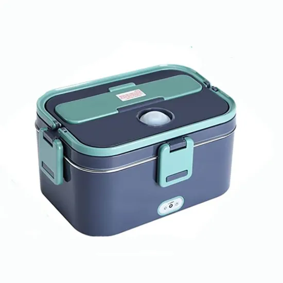 Portable Electric Heating Lunch Box with Stainless Steel and Plastic Construction - Ideal for Household Food Warmth on-the-go