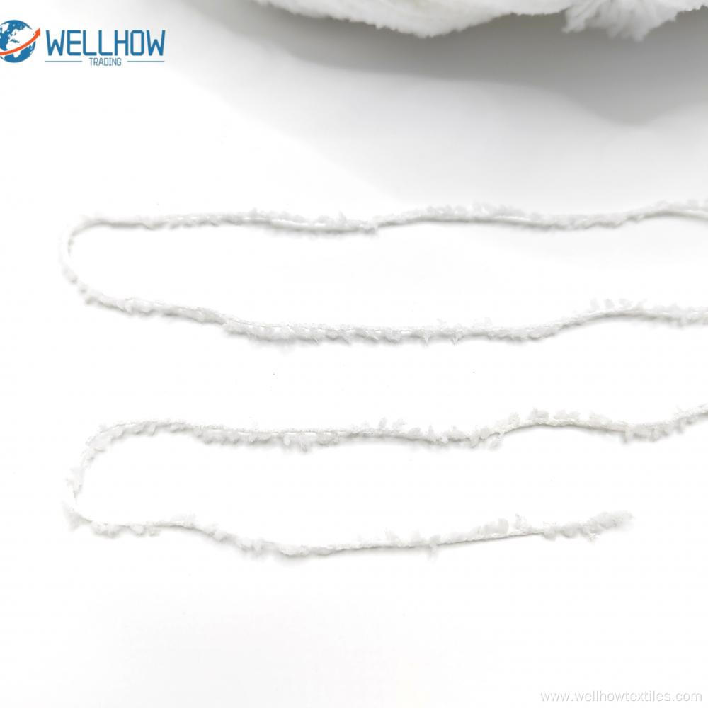 5.8NM 100%Polyester Pop Yarn Raw White