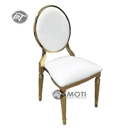 Rose Gold Metal Chrome Wedding Reception Chairs - Louis Party Stacks