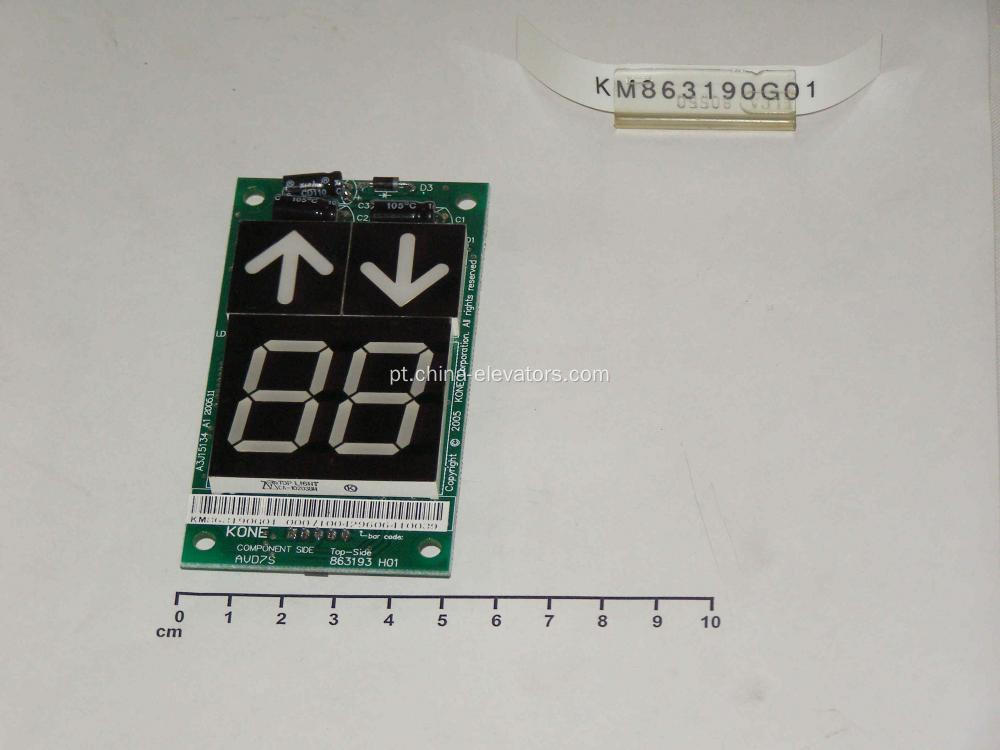 KM863190G01 LOP SETE CÓDIGO DE CÓDIGO DE SEGIENTE Placa de exibição para elevadores Kone