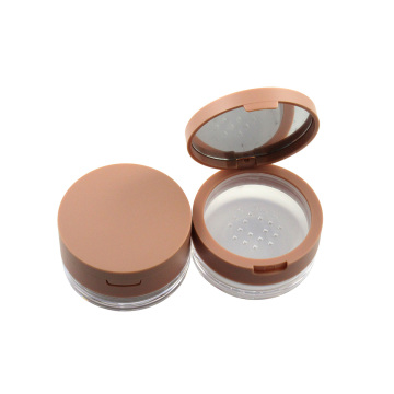 50ml Round Loose Powder Case - Big Capacity Plastic Cosmetic Powder Box with Mirror