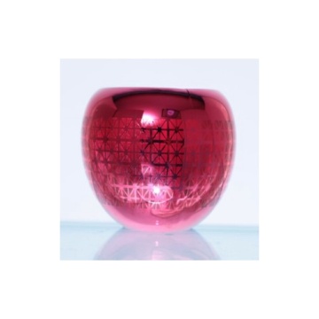 Glass Laser Engraved Ball Tealight Candle Holder