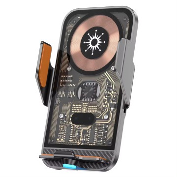 C11 Transparent Design Smart Sensor Car Wireless Charger 15W Qi Fast Charging Auto-Clamping Phone Holder