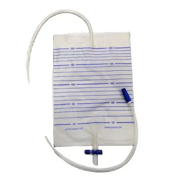 Disposable Adult Medical Plastic Portable Urine Urinary Collection Drainage Bag 2000 ml with Pull-Push Valve
