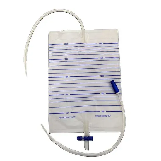 Disposable Adult Medical Plastic Portable Urine Urinary Collection Drainage Bag 2000 ml with Pull-Push Valve