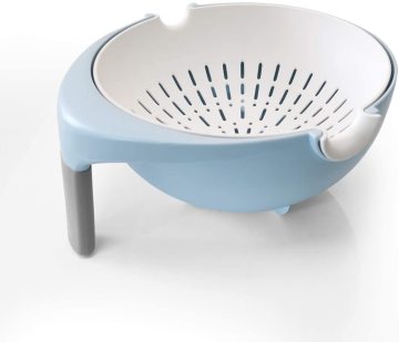 Multifunctional 2 in 1 Kitchen Rolling Colander Bowl