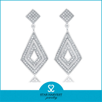 2015 Best Micro Pave CZ Square Drop Earring