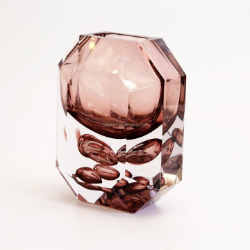 Modern Luxury Green Crystal Art Glass Vase for High-End Home Decor