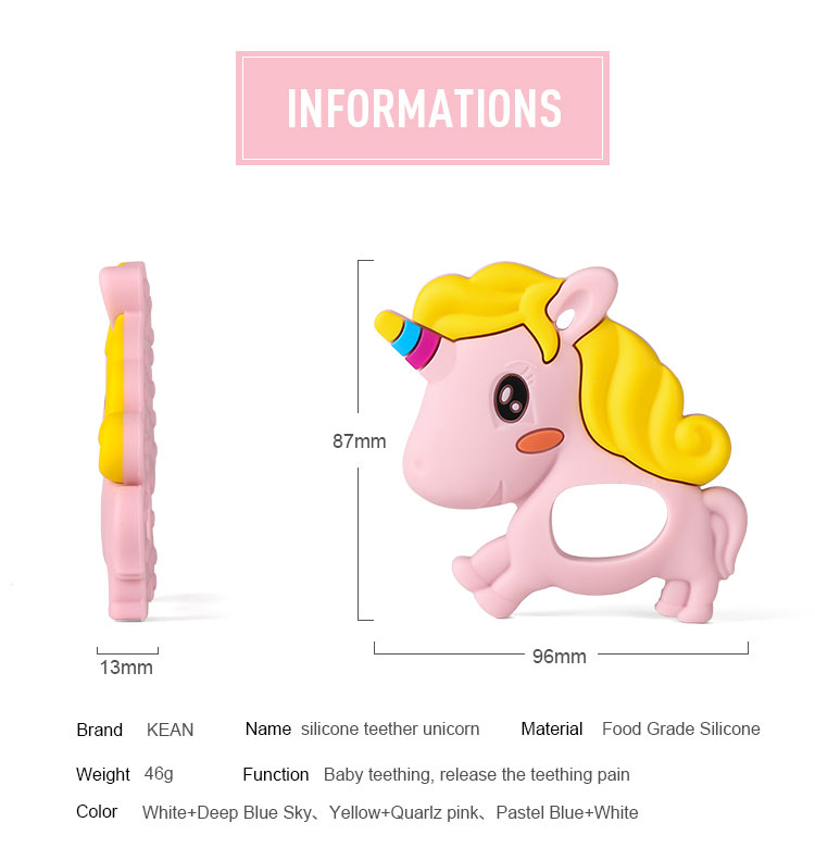 Unicorn baby silicone teether