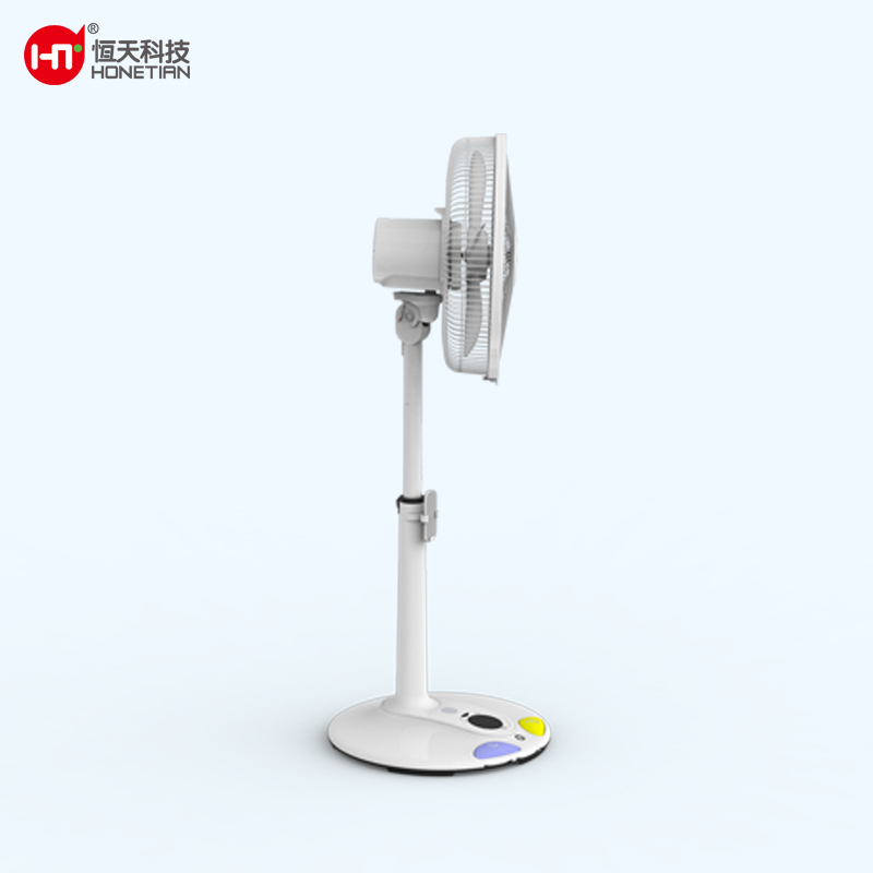 HONETIAN remote control LED display adjustable height 8 speeds 4 modes 9 timer 14 inches DC custom colors indoor pedstal fan