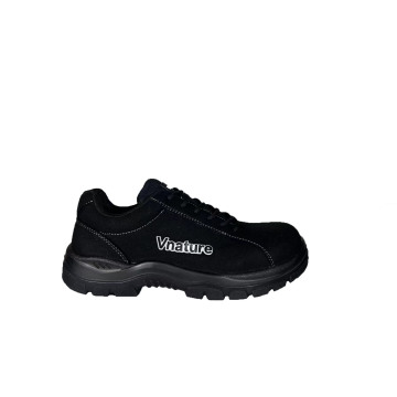 Clasical Black Suede Microfiber Safety Shoes