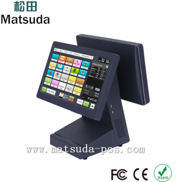 restaurant dual screen 15.6 inch touch screen pos terminal 500HDD