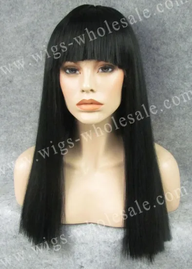 Katy Perry Wigs Jet Black Natural Straight No Lace Machine Wig Synthetic