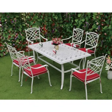 White Cast Aluminum Patio Furniture Set for Balcony and Garden