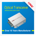 4 canales Video de fibra óptica transceptor