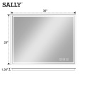 SALLY Dimmbarer wandmontierter Touch-LED-Badezimmer-Schminkspiegel