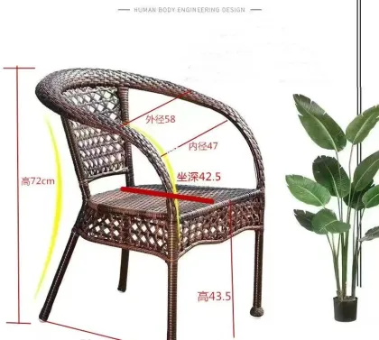 2024 Modern Minimalist Woven Teng Chair for Outdoor Coffee Dining