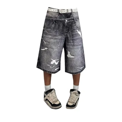 Custom Baggy Denim Shorts for Men - Unique Clothing Manufacturers
