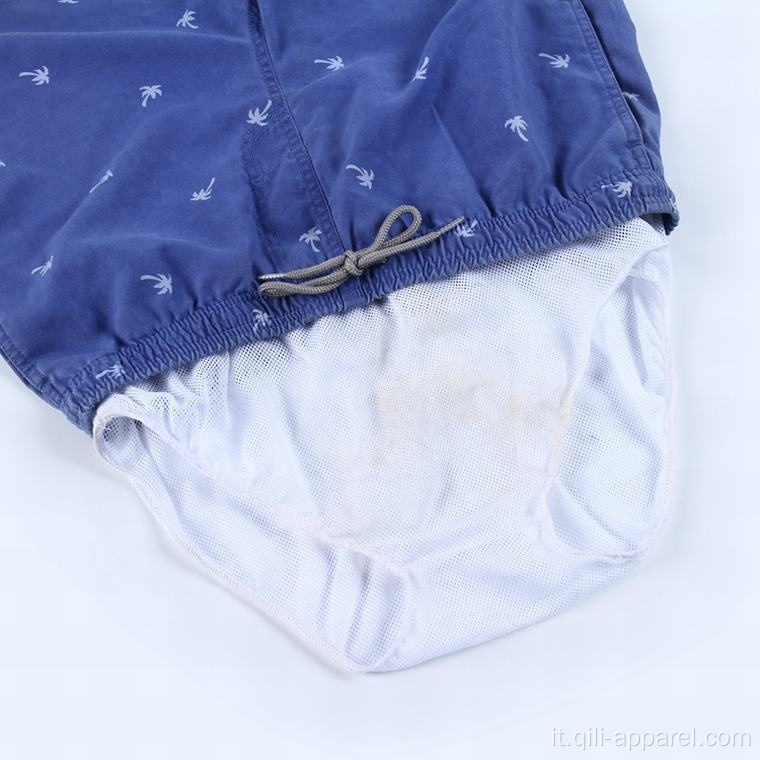 Pantaloncini da bagno impermeabili da allenamento da uomo blu scuro