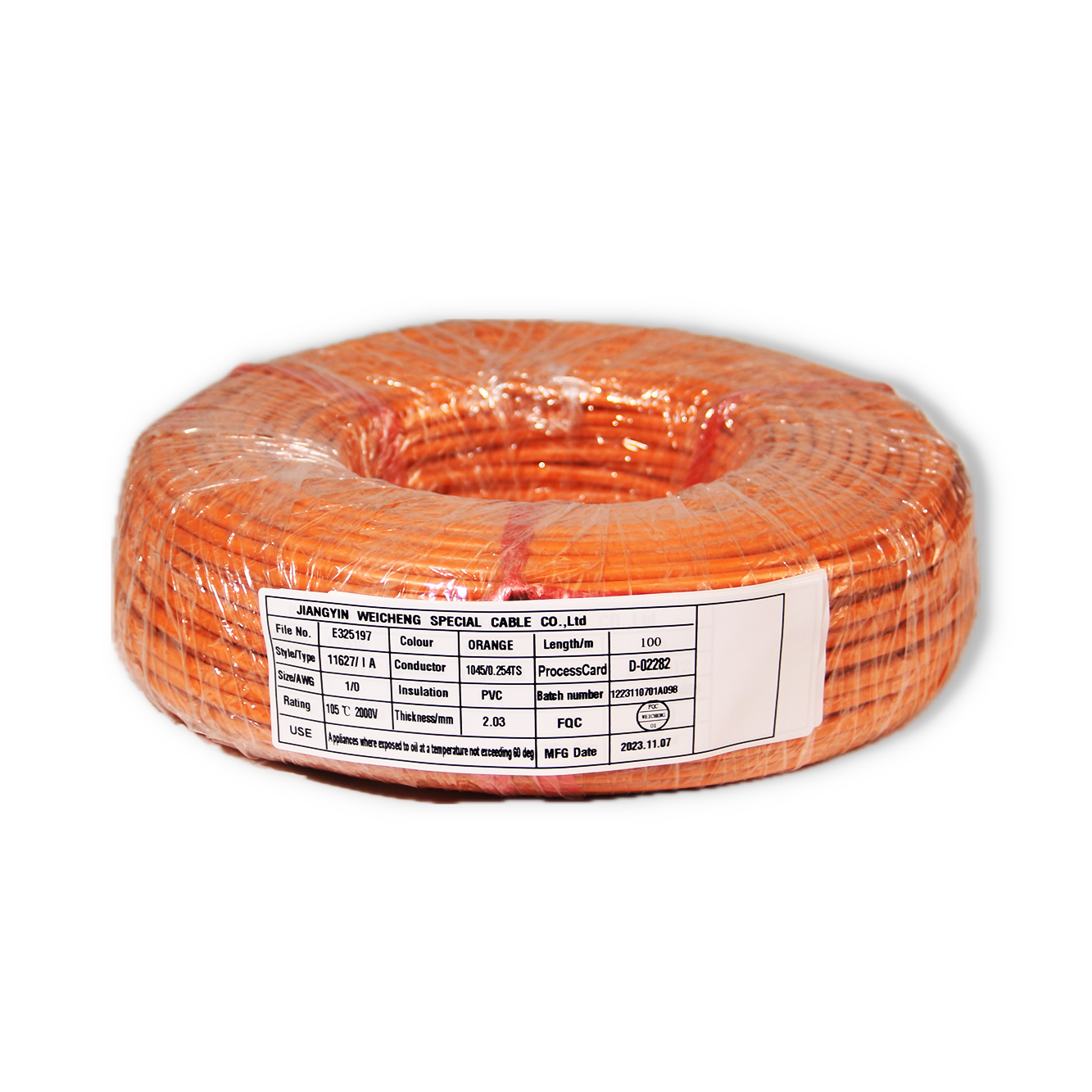 UL11627 PVC insulated cable UL11627 0AWG