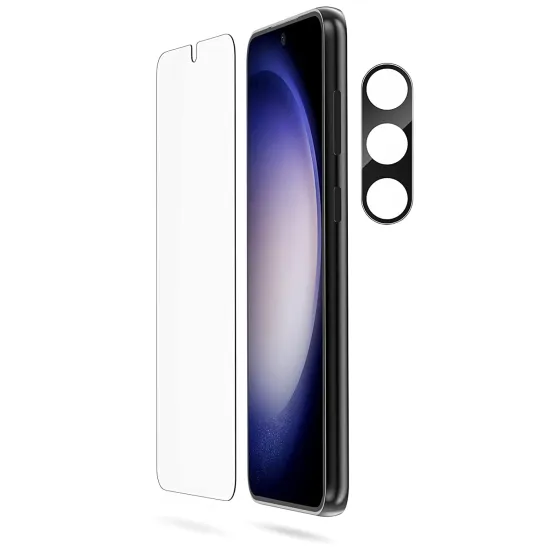 9H HD Clear Anti-Scratch Tempered Glass Screen Protector with Camera Lens Protection for Samsung Galaxy S22/S23/S24 Plus Ultra