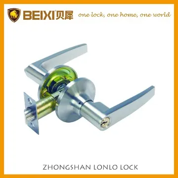 Zinc alloy entrance key reversible satin nickel door lever handle lock