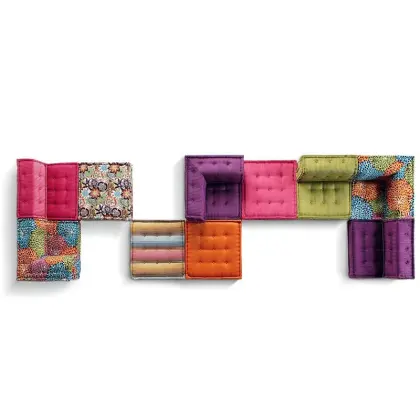 Modern Luxurious Rochburg Mahjong Fabric Modular Sofa Bed Combination