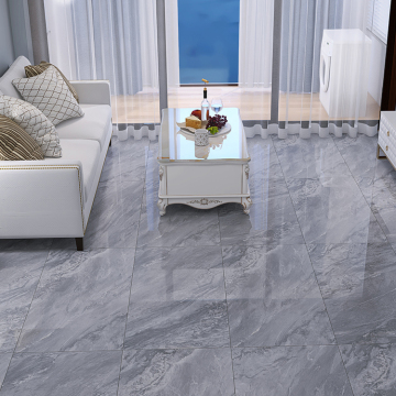Gray Polished Glazed Porcelain Tile - 600x1200 Marble Look Bathroom Flooring Sri Lanka
