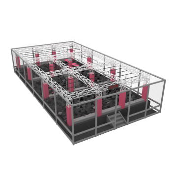 Customizable Ninja Warrior Trampoline Park: Indoor and Outdoor Activity Training Equipment with Climbing Racks for Kids
