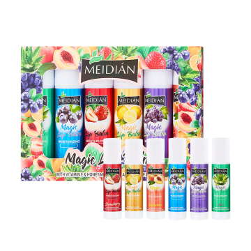 Meidian Private Label Lip Balm Set - 4,5 g Multi -Duft -Feuchtigkeitscreme für reduzierte Lippenlinien und Anti -Crack