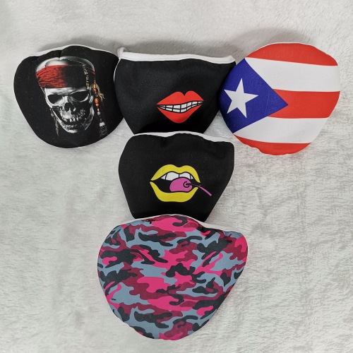 Ready to ship china factory personalized face shield Pirates of the Caribbean polyester face guard veil