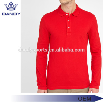 Customized color long sleeve polo shirt