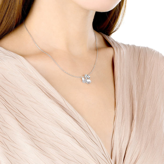 高級 PT950 ラボ ダイヤモンド クローバー ハート ネックレス